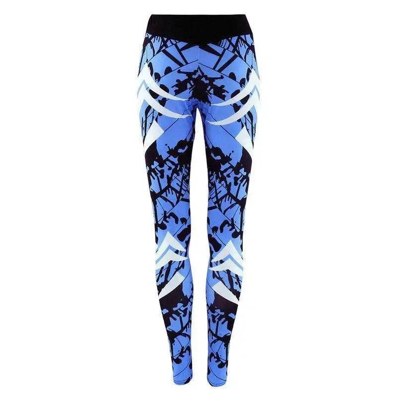Legging de sport moulant imprimé bleu foncé