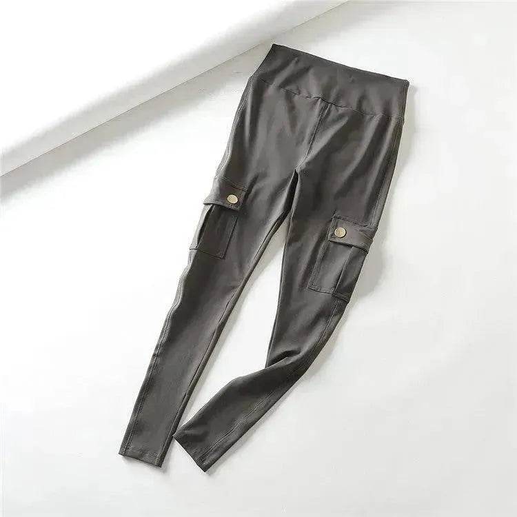 Women’s High Waisted Cargo Leggings – Butt Lift Stretch Workout Pants with Pockets | Tummy Control Gym Leggings