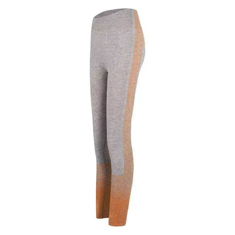 Legging de sport taille haute femme tricoté pour entraînement course yoga