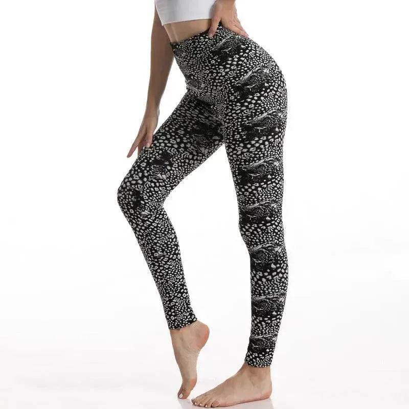 Legging de sport taille haute imprimé léopard