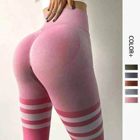 Legging de sport taille haute à rayures pour la gym et le yoga