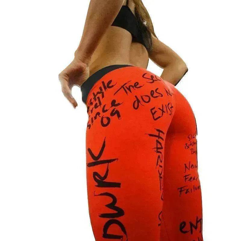 Pantalon crayon de yoga amincissant imprimé Slim